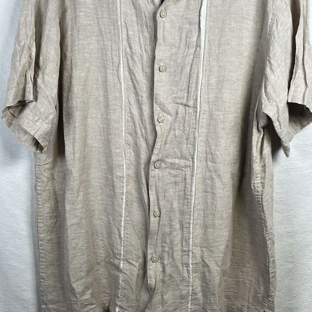 Haggard Clothing VTG Men's Bowling Camp Button Up Linen Blend Shirt XL Dad Gift